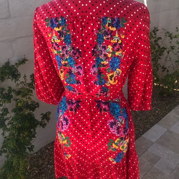 Saloni Women's Saloni Scarlet Tyra Button Down Silk Shirt Dress Size 6 - Picture 2 of 15